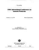 Cover of: 1994 International Conference on Network Protocols: Proceedings  by Mass.) International Conference on Network Protocols (1994 Boston