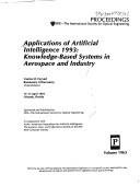 Cover of: Applications of artificial intelligence 1993 : knowledge-based systems in aerospace and industry by Usama M. Fayyad