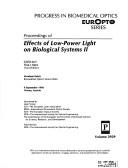 Cover of: Proceedings of Effects of Low-Power Light on Biological Systems II: 9 September 1996, Vienna, Austria (Effects of Low-Power Light on Biological Systems II)