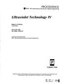 Cover of: Ultraviolet Technology IV: 20-21 July 1992 San Diego, California (Proceedings of S P I E)