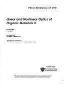 Cover of: Linear and Nonlinear Optics of Organic Materials 5 by Manfred Eich