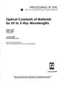 Cover of: Optical Constants Of Materials For Uv To X-ray Wavelengths (Proceedings of S P I E)