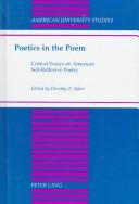 Cover of: Poetics in the Poem: Critical Essays on American Self-Reflexive Poetry