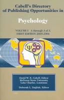 Cover of: Cabell's Directory of Publishing Opportunities in Psychology