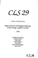 Cover of: Papers from the 29th Regional Meeting of Cls (Papers from the 29th Regional Meeting of Cls)