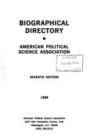 Cover of: Biographical Directory 1988: American Political Science Association