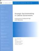 Cover of: Strategic Decisionmaking in Cabinet Government: Institutional Underpinnings and Obstacles (Sector Studies Series)