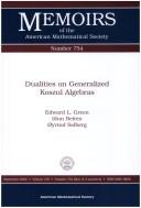 Cover of: Dualities on Generalized Koszul Algebras (Memoirs of the American Mathematical Society, No. 754)