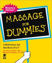 Cover of: Massage for Dummies by Steve Capellini