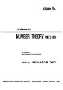 Cover of: Reviews in Number Theory, 1973-83 by Richard K. Guy