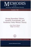 Cover of: Strong Boundary Values, Analytic Functionals, and Nonlinear Paley-Wiener