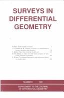 Cover of: Surveys in Differential Geometry: Proceedings of the Conference on Geometry and Topology Held at Harvard University, April 27-29, 1990 (Supplement to the Journal of Differential Geometry, No. 1)