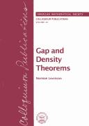 Cover of: Gap and Density Theorems (Colloquium Publications (Amer Mathematical Soc)) by N. Levinson