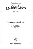 Idempotent Analysis/Advances in Soviet Math 1051 8037 (Advances in Soviet Mathematics,) by Maslov.