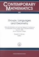 Cover of: Groups, Languages, and Geometry | Ams-Ims-Siam Joint Summer Research Conference on Geometric Group theor