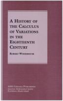 Cover of: A history of the calculus of variations in the eighteenth century