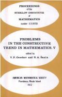 Cover of: Problems in the Constructive Trend in Mathematics: Part V Proceedings (Steklov Institute of Mathematics, Academy of Sciences, USSR, No 113)