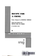 Cover of Recipe for a Crime. by Alfonso Paso