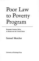 Cover of: Poor Law to Poverty Program Economic Security Policy