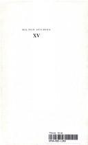 Cover of: Milton Studies, Volume XV