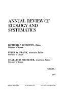 Annual Review of Ecology and Systematics by Richard F. Johnston