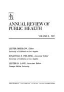 Cover of: Annual Review of Public Health: 1987 (Annual Review of Public Health)
