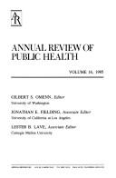 Cover of: Annual Review of Public Health: 1995 (Annual Review of Public Health)