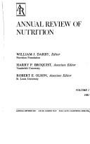 Cover of: Annual Review of Nutrition: 1981 (Annual Review of Nutrition)