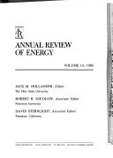 Cover of: Annual Review of Energy by Jack M. Hollander