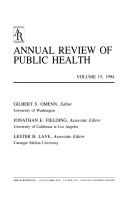 Cover of: Annual Review of Public Health by Gilbert S. Omenn, Jonathan E. Fielding