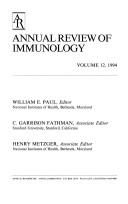 Cover of: Annual Review of Immunology 1994 (Annual Review of Immunology) by William E. Paul, C. Garrison Fathman, William E. Paul, C. Garrison Fathman