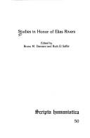 Cover of: Studies in Honor of Elias Rivers (Scripta Humanistica)