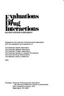 Cover of: Evaluations of Drug Interactions: 1976