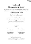Cover of: Index of Economic Articles in Journals and Collective: 1989/Volume 31 (Index of Economic Articles in Journals and Collective Volumes)