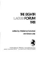 Cover of: Lacus Forum 8th: Proceedings (Linguistic Assn of Canada & U.S.)