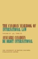 Cover of: Canadian Yearbook of International Law by C. B. Bourne