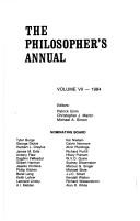 Cover of: Philosopher's Annual, 1984 (Philosopher's Annual)