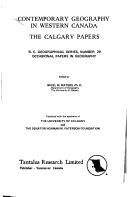 Cover of: Contemporary Geography in Western Canada: The Calgary Papers
