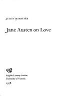 Cover of: Jane Austen on Love (Els Monograph Series No. 13)