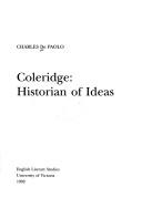 Cover of: Coleridge: Historian of Ideas (E L S Monograph Series)