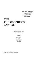 Cover of: The Philosopher's Annual 1998 (Philosopher's Annual)