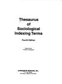 Cover of: Thesaurus of Sociological Indexing Terms by Barbara Booth, Barbara Booth