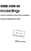 Cover of: Noise-Con, '90: National Conference on Noise Control Engineering 1990 Proceedings