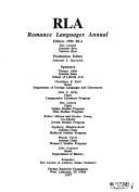 Front cover of Romance Languages Annual by Unknown