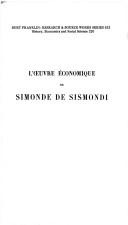 Cover of: L' œuvre économique de Simonde de Sismondi.