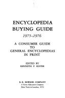 Cover of: Encyclopedia buying guide, 1975-1976  by Kenneth F. Kister, Kenneth F. Kister