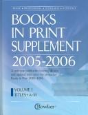 Cover of: Bowker's Books in Print Supplement 2005-2006 (Books in Print Supplement)