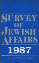 Cover of: Survey of Jewish Affairs, 1987