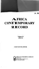 Cover of: Africa Contemporary Record: 1992-94 (Africa Contemporary Record)