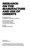 Cover of: Research on the Manufacture and Use of Concrete by Geoffrey Frohnsdorff